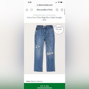 Curve Love Ultra High Rise Ankle Straight Jean